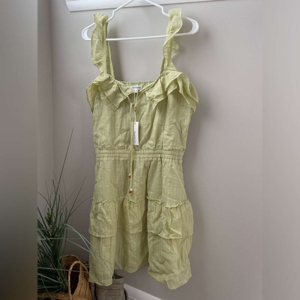 NWT Heartloom RIANNE RUFFLE TIERED DRESS size M Green - Picture 2 of 11
